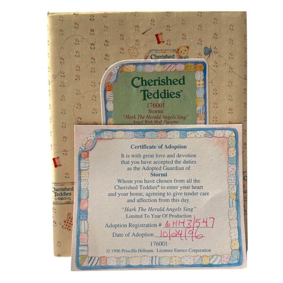 Cherished Teddies Stormi "Hark The Herald Angels Sing" Figurine 176001 By Enesco - Picture 6 of 8